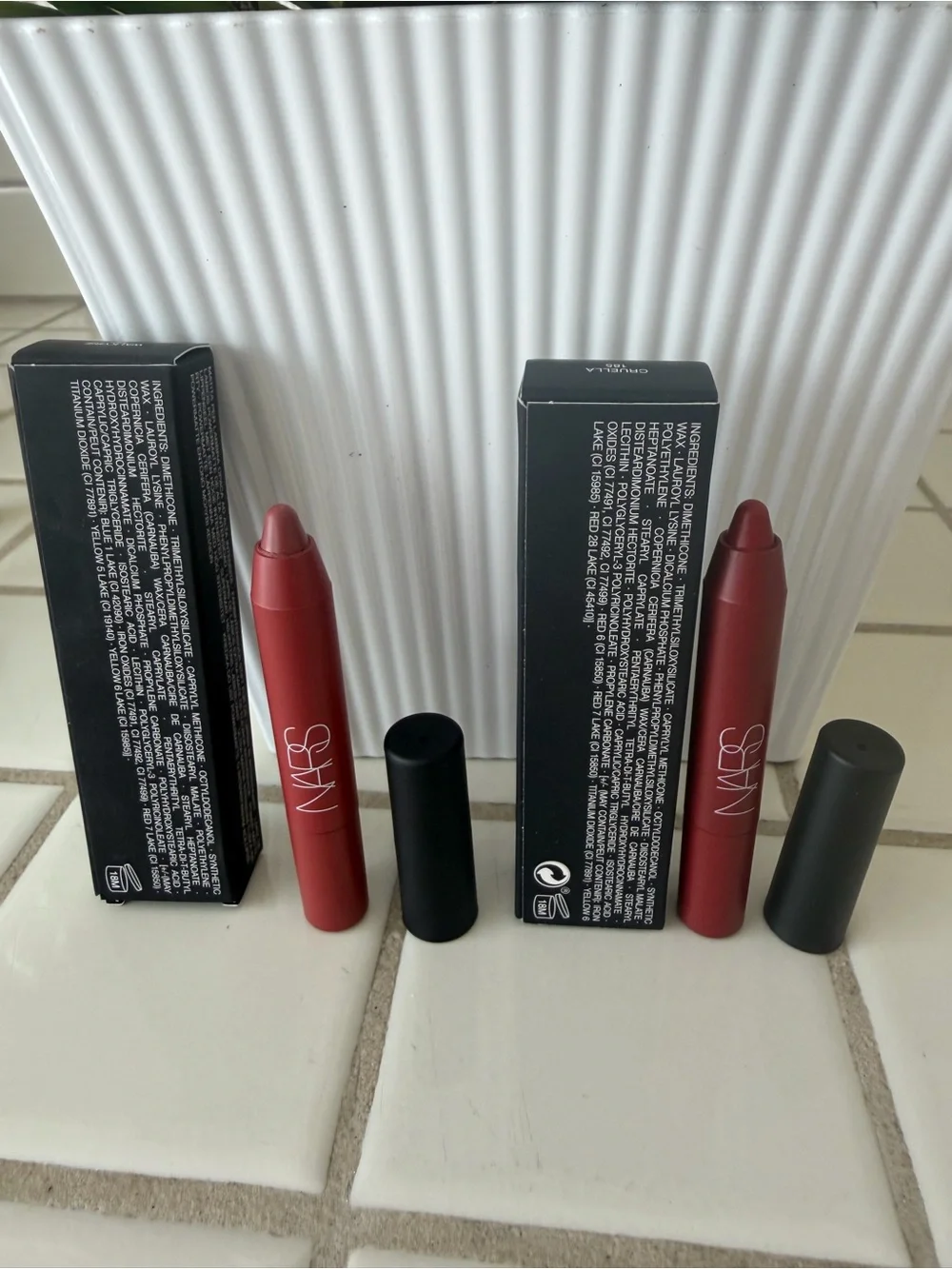 BUNDLE ,2 -NARS Velvet Matte Lip Pencils - Deep Rose / Berry Red Duo